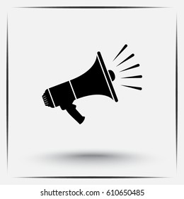 Megaphone sign icon, vector illustration. Flat design style 