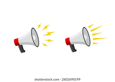 Megaphone sign. Loudspeaker icon. Bullhorn advertisement vector sign. Advertising alert horn. Megaphone speaker icon. Public announcement with loudspeaker.