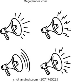 megaphone, Megaphone sign. Megaphones vector icon design for web icons, logo, symbol, banner, app, UI.