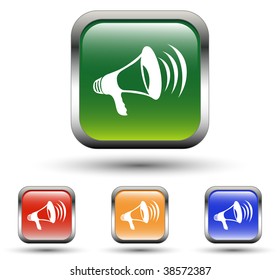Megaphone Sign Square Icons
