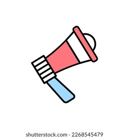 Signo megáfono Símbolo de icono de línea delgada de transmisión y anuncio aislado en un fondo blanco. Ilustración vectorial del altavoz