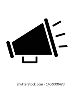 megaphone silhouette, black and white