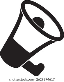 silhueta de megafone vetor preto e branco elemento de ilustração.