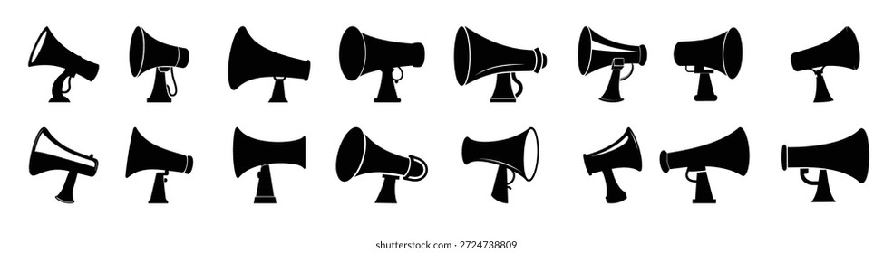 ilustração do vetor do pacote clipart da silhueta do megafone