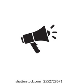 Megaphone silhouette icon vector, Portable speaking-trumpet loudhailer icon Vector Illustration.