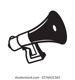 megaphone silhouette vector illustration icon type design
