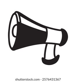 megaphone silhouette vector illustration icon type design