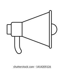 megaphone silhouette with white background