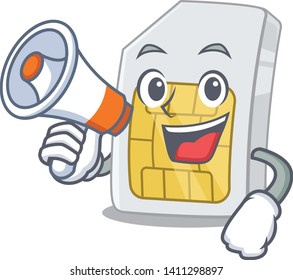 With megaphone simcard in the phone a cartoon