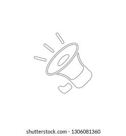 Megaphone. simple flat vector icon illustration. outline line symbol - editable stroke