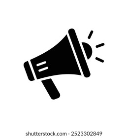 Megaphone simple flat vector icon design. Megaphone symbol design and glyph
