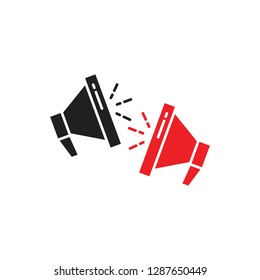 megaphone simple geometric symbol logo vector