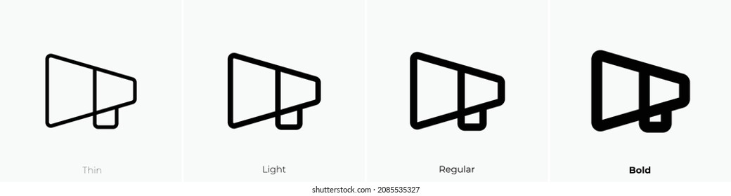 icono simple megáfono. Diseño delgado, ligero y audaz aislado en un fondo blanco