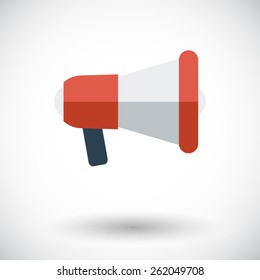 Megaphone. Single flat icon on white background. Vector illustration.