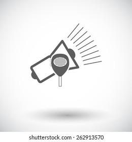 Megaphone. Single flat icon on white background. Vector illustration.