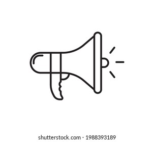 Megaphone Einzelzeilensymbol mit bearbeitbarem Stroke und Pixel Perfect.