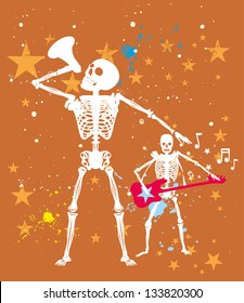 megaphone skull vector art