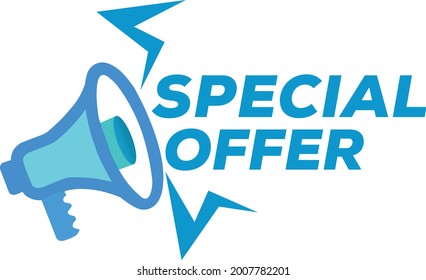Megáfono- Arte de vectores de la oferta especial azul SKY