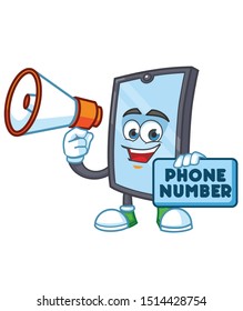 megaphone smartphone mascot character vector design