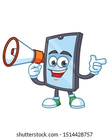megaphone smartphone mascot character vector design