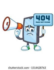 megaphone smartphone mascot character vector design