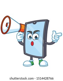 megaphone smartphone mascot character vector design