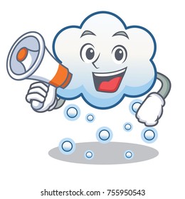 With megaphone snow cloud character cartoon
