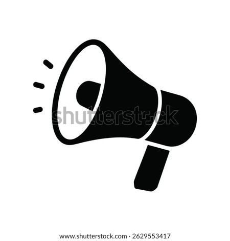 Megaphone Solid Icon - Announcement and Promotion