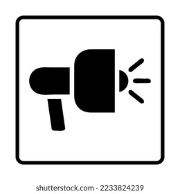 Icono sólido megáfono. Iconos de firmas de medios sociales. Ilustración vectorial aislada para gráficos, diseño web, aplicaciones y sitios web