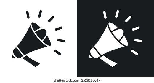 Megaphone solid vector icon pack