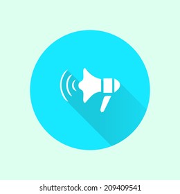 Megaphone soon icon. Loudspeaker symbol.