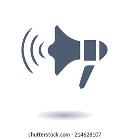Megaphone soon icon. Loudspeaker symbol.