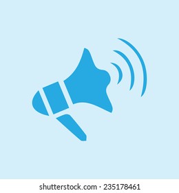 Megaphone soon icon. Loudspeaker symbol.