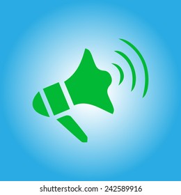 Megaphone soon icon. Loudspeaker symbol.