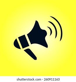 Megaphone soon icon. Loudspeaker symbol.