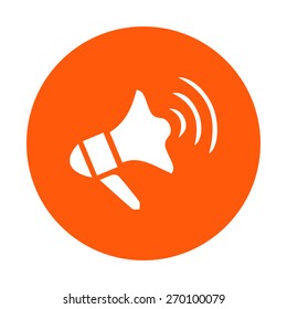 Megaphone soon icon. Loudspeaker symbol.