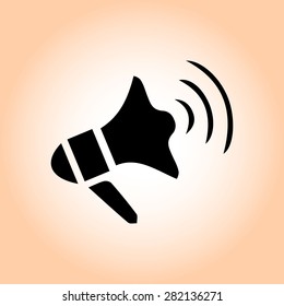 Megaphone soon icon. Loudspeaker symbol.