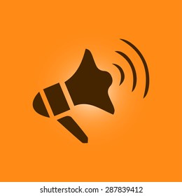 Megaphone soon icon. Loudspeaker symbol.