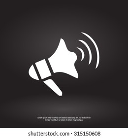 Megaphone soon icon. Loudspeaker symbol.