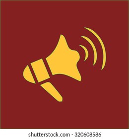 Megaphone soon icon. Loudspeaker symbol.