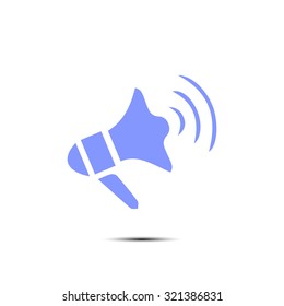Megaphone soon icon. Loudspeaker symbol.