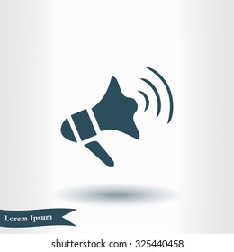 Megaphone soon icon. Loudspeaker symbol.