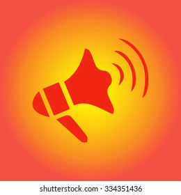 Megaphone soon icon. Loudspeaker symbol.