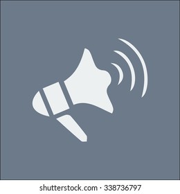 Megaphone soon icon. Loudspeaker symbol.