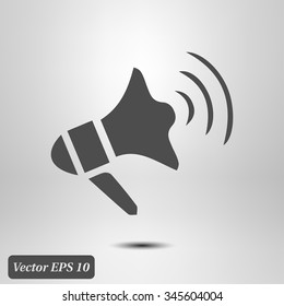 Megaphone soon icon. Loudspeaker symbol.