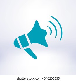 Megaphone soon icon. Loudspeaker symbol.