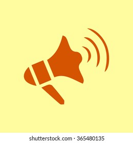 Megaphone soon icon. Loudspeaker symbol.