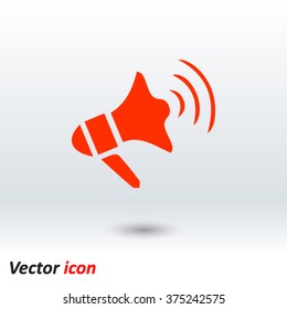 Megaphone soon icon. Loudspeaker symbol.
