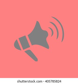 Megaphone soon icon. Loudspeaker symbol.