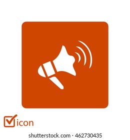 Megaphone soon icon. Loudspeaker symbol.